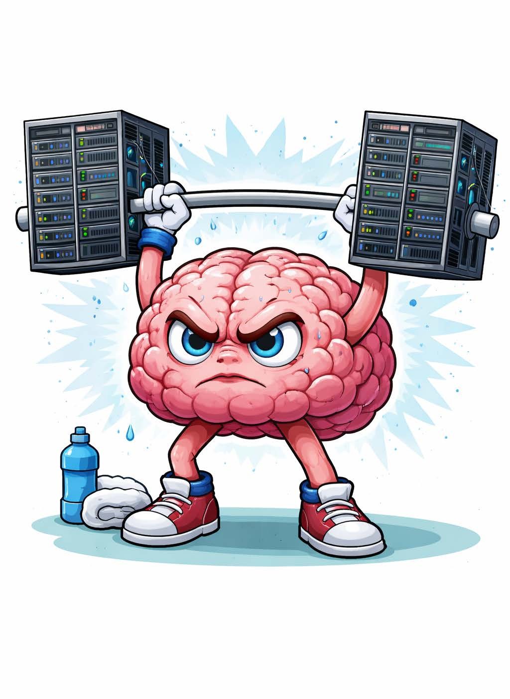 AI Image of brain Lifting Weights - Data Centers